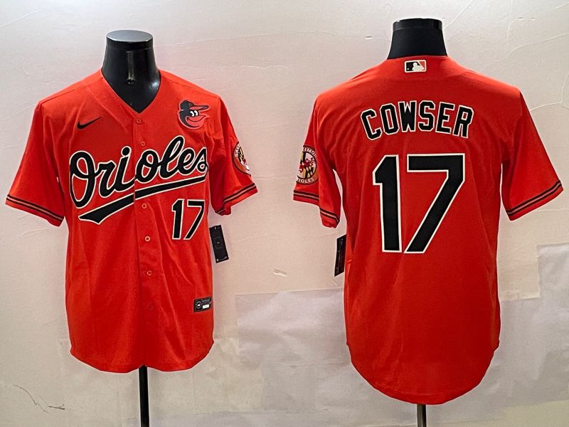 Men Baltimore Orioles 17 Cowser Orange Game 2025 Nike MLB Jersey style 2